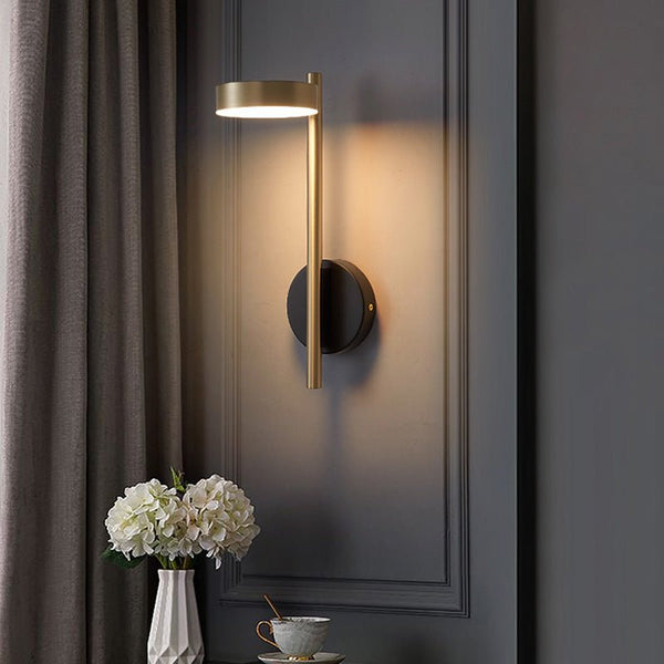modern black gold metal geometric led wall sconce