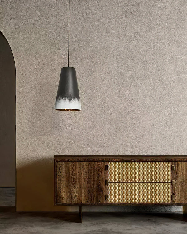 modern black gradient iron cone pendant light