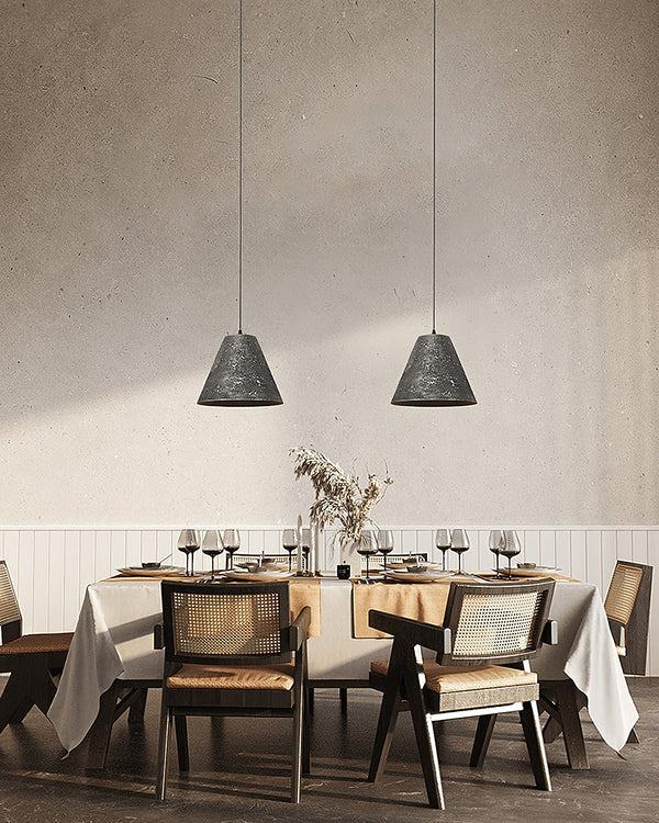 modern black gradient iron cone pendant light