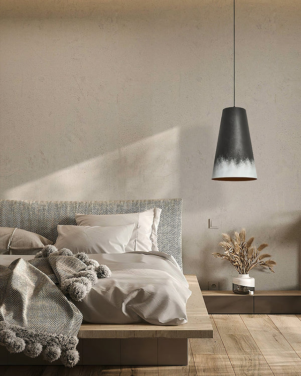 modern black gradient iron cone pendant light