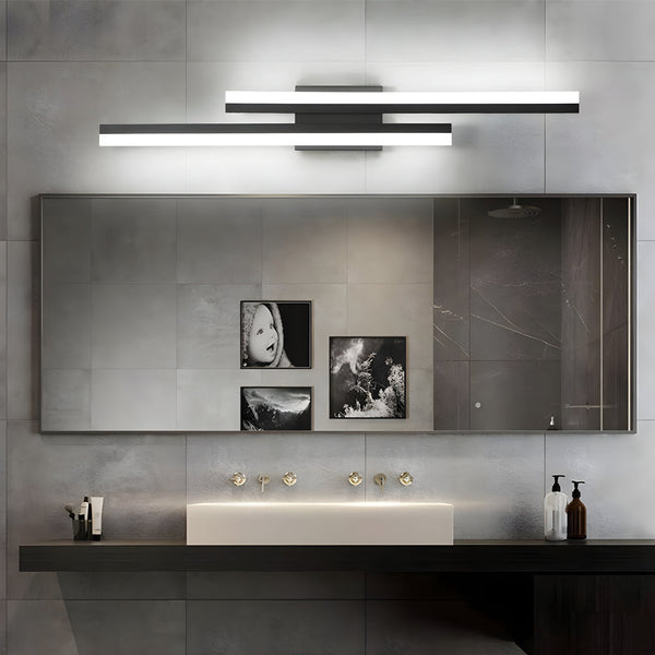 modern black iron acrylic linear led wall sconce 2
