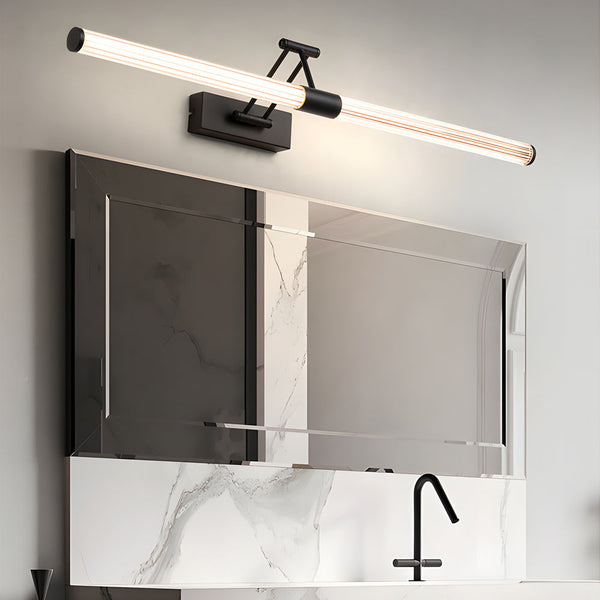 modern black iron acrylic swing arm led vanity light