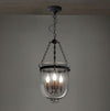 modern black iron glass cloche pendant light
