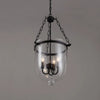 modern black iron glass cloche pendant light