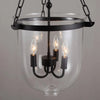 modern black iron glass cloche pendant light