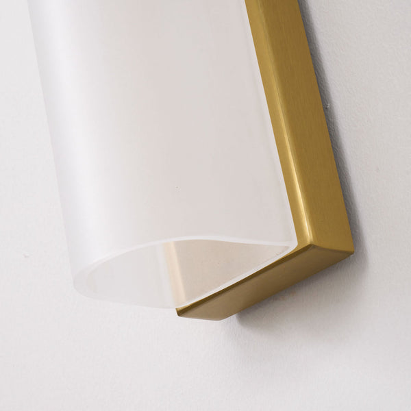 modern black iron glass slim led wall lamp