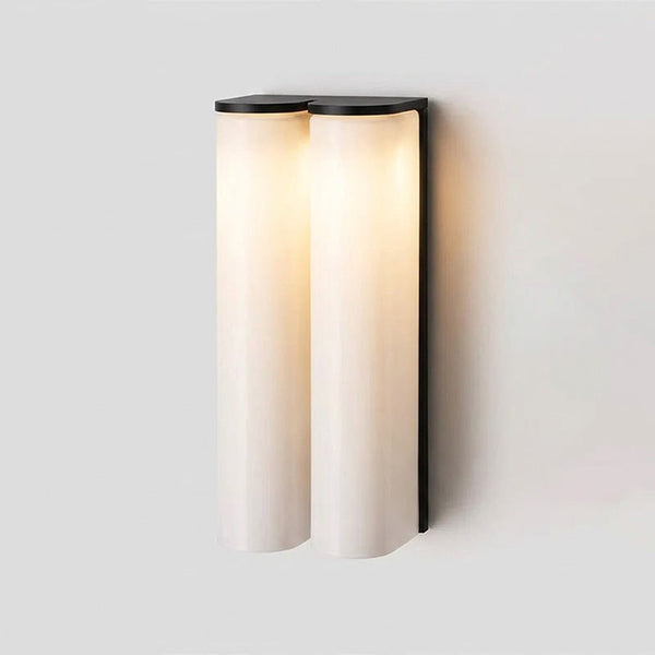 modern black iron glass slim led wall lamp