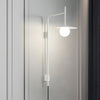 modern black iron glass swing arm wall lamp