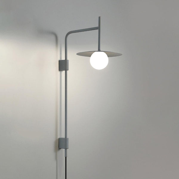 modern black iron glass swing arm wall lamp