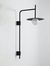 modern black iron glass swing arm wall lamp
