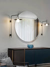 modern black iron glass swing arm wall lamp