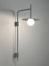 modern black iron glass swing arm wall lamp