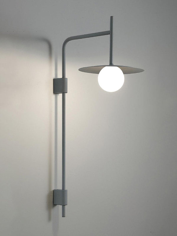 modern black iron glass swing arm wall lamp