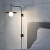 modern black iron glass swing arm wall lamp