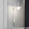 modern black iron glass swing arm wall lamp