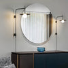 modern black iron glass swing arm wall lamp