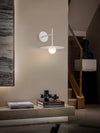 modern black iron glass wall lamp