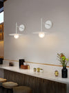 modern black iron glass wall lamp