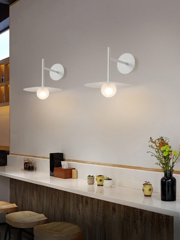 modern black iron glass wall lamp