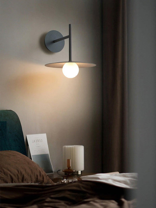 modern black iron glass wall lamp
