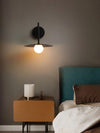 modern black iron glass wall lamp