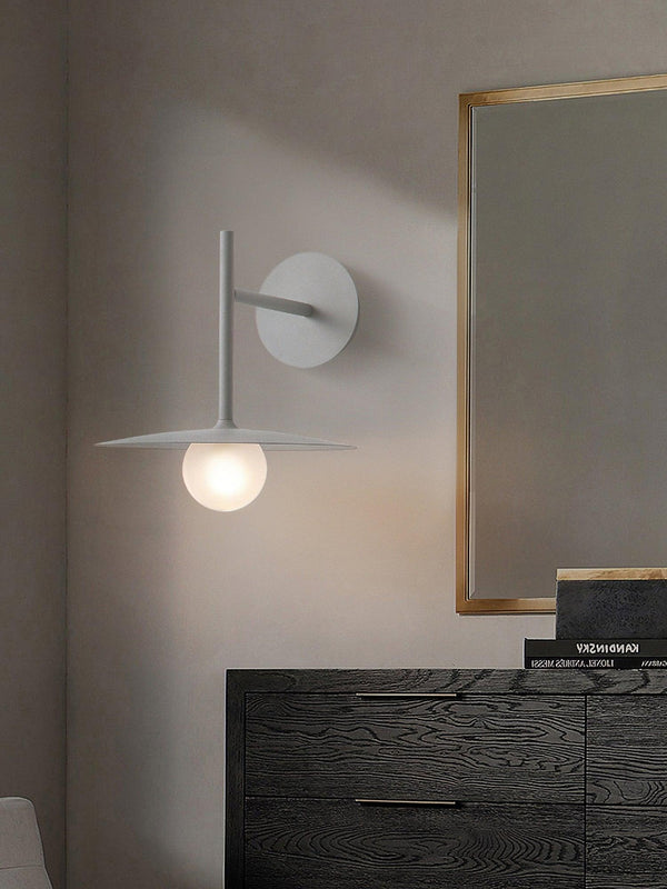 modern black iron glass wall lamp