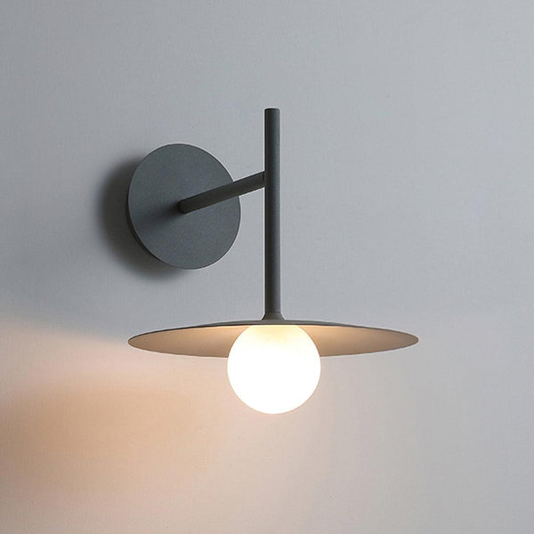 modern black iron glass wall lamp