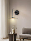 modern black iron glass wall lamp