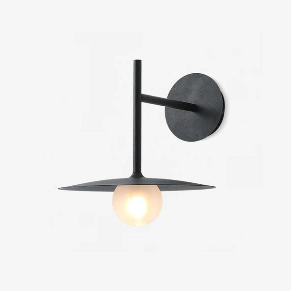 modern black iron glass wall lamp