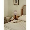 modern black iron wood glass rechargeable table lamp