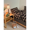 modern black iron wood glass rechargeable table lamp