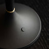 modern black iron wood glass rechargeable table lamp