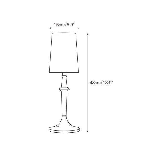 modern black iron wood glass rechargeable table lamp