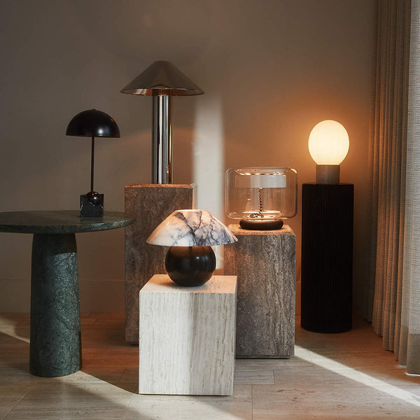 modern black marble table lamp