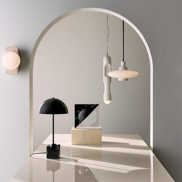 modern black marble table lamp