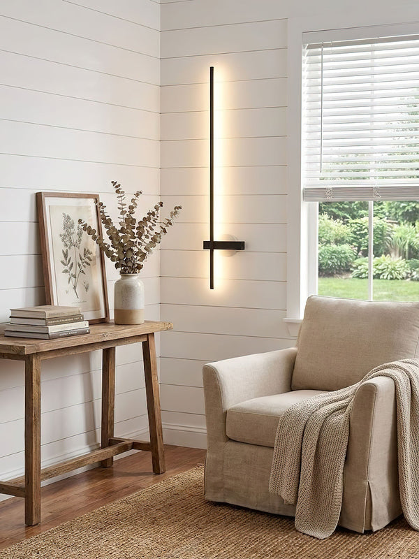 modern black metal acrylic linear rechargeable wall sconce
