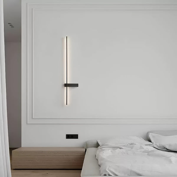 modern black metal acrylic linear rechargeable wall sconce