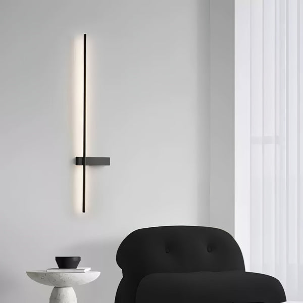 modern black metal acrylic linear rechargeable wall sconce