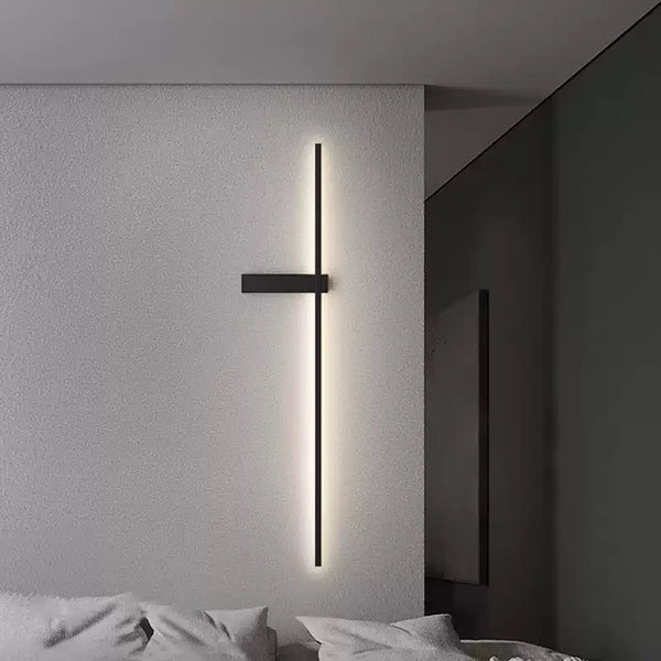 modern black metal acrylic linear rechargeable wall sconce