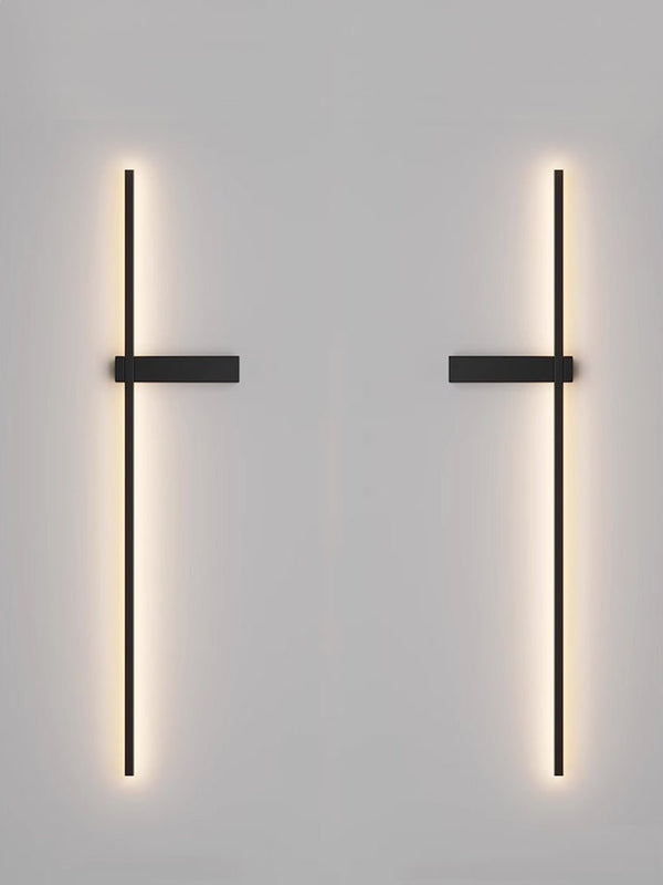 modern black metal acrylic linear rechargeable wall sconce