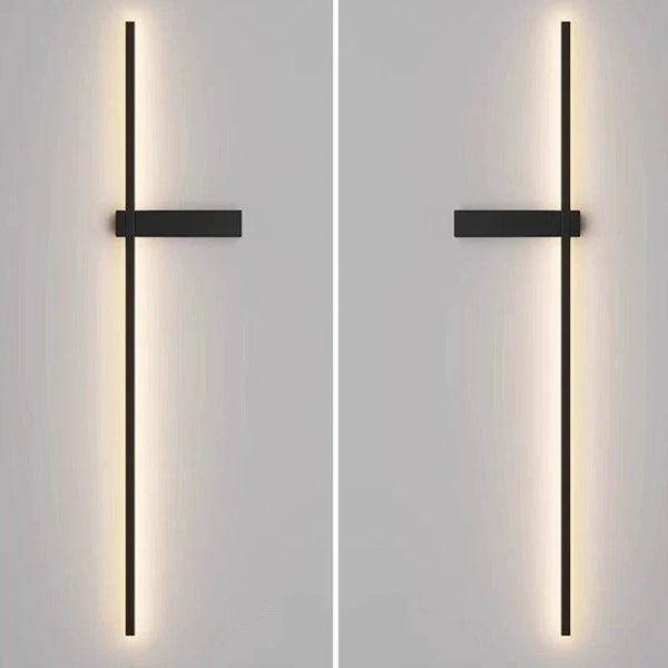 modern black metal acrylic linear rechargeable wall sconce