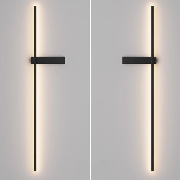 modern black metal acrylic linear rechargeable wall sconce