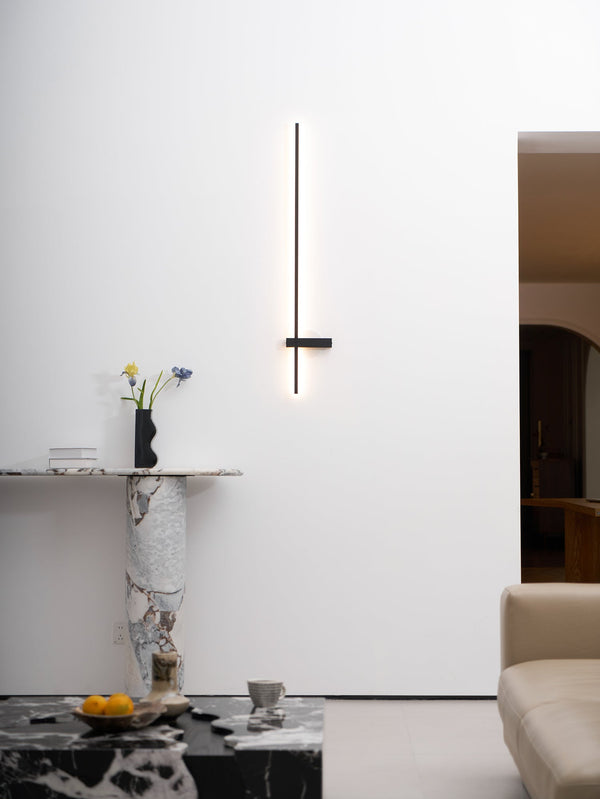 modern black metal acrylic linear rechargeable wall sconce
