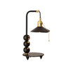 modern black metal leather table lamp gold tone