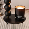 modern black metal leather table lamp gold tone