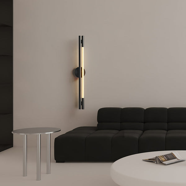 modern black metal silicone rod wall light