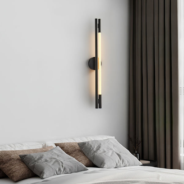 modern black metal silicone rod wall light