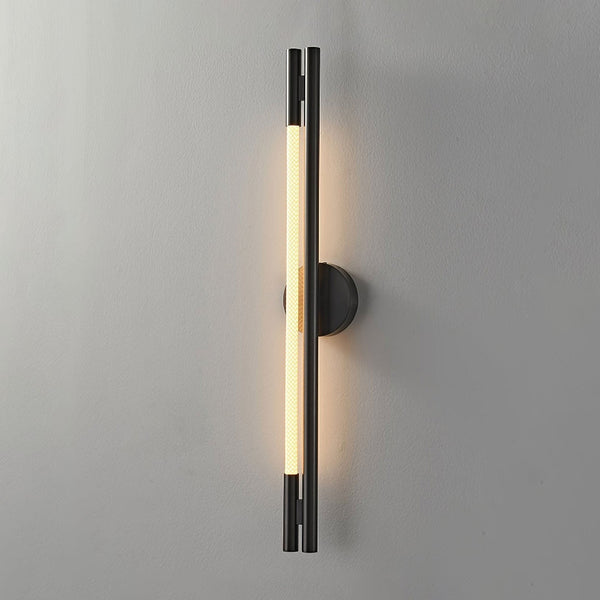 modern black metal silicone rod wall light