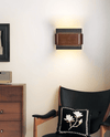 modern black travertine walnut led wall sconce