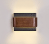 modern black travertine walnut led wall sconce